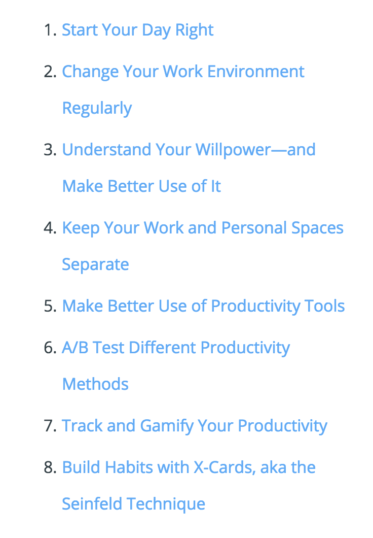 Zapier blog menu